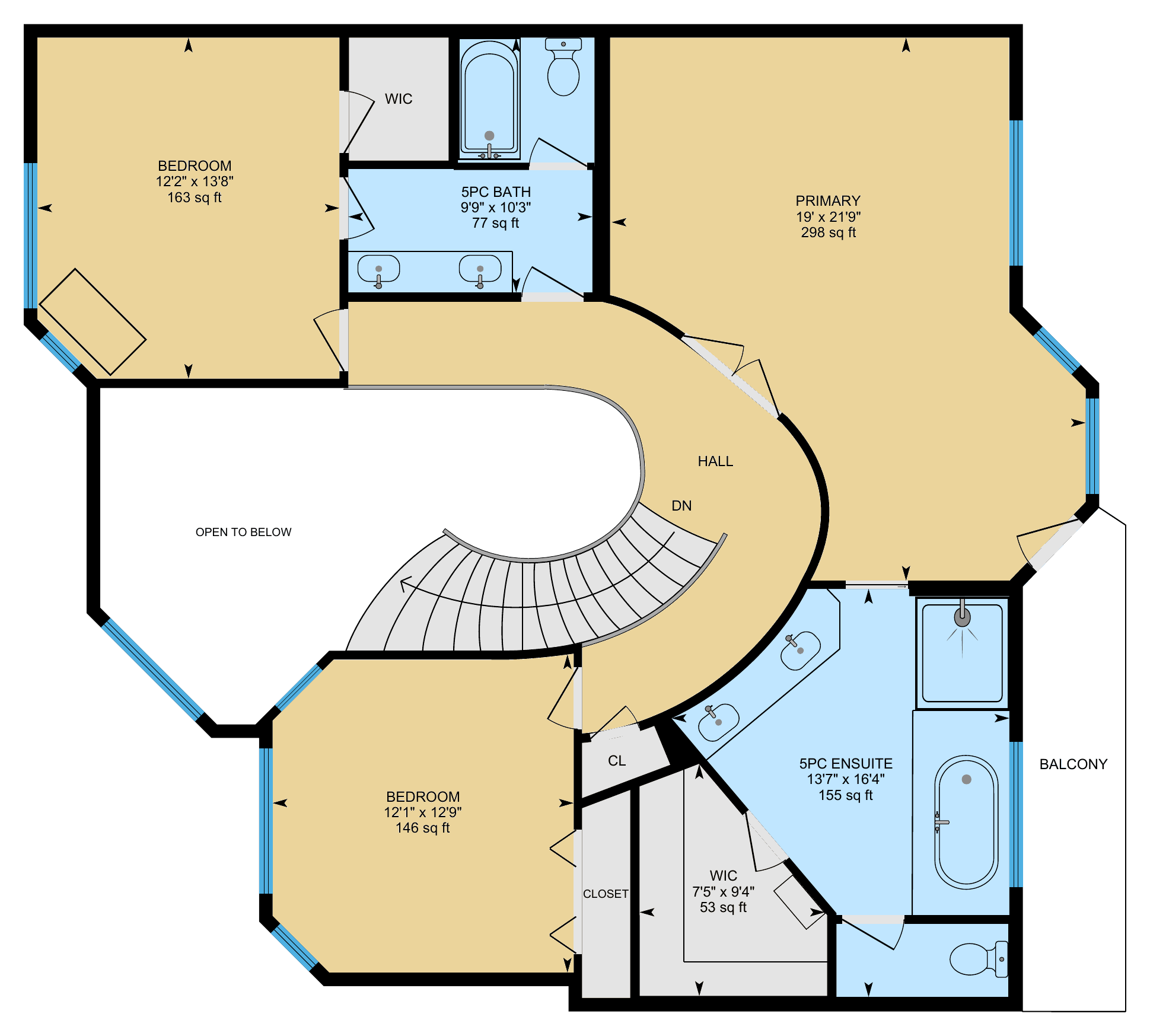 Second Floor floor plan for 250 Diamond Drive SE